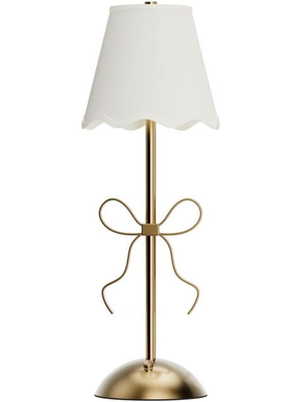 Elegant Cordless Gold Bow Table Lamp - 11.5-Inch, LED, Gift Box Included